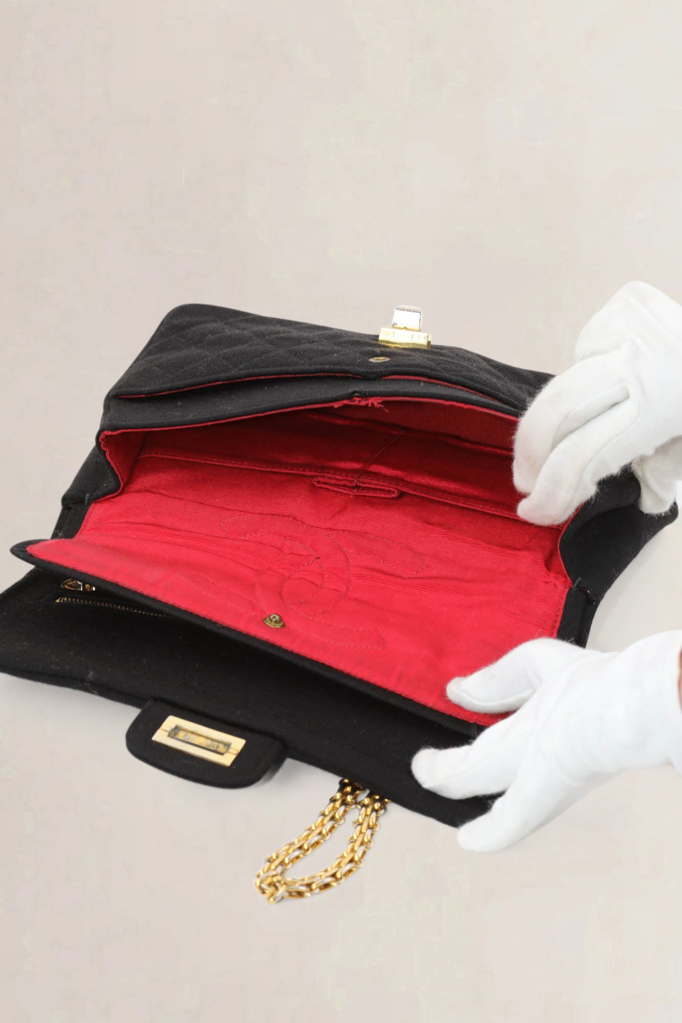 Chanel Vintage Black Cloth Shoulder Bag