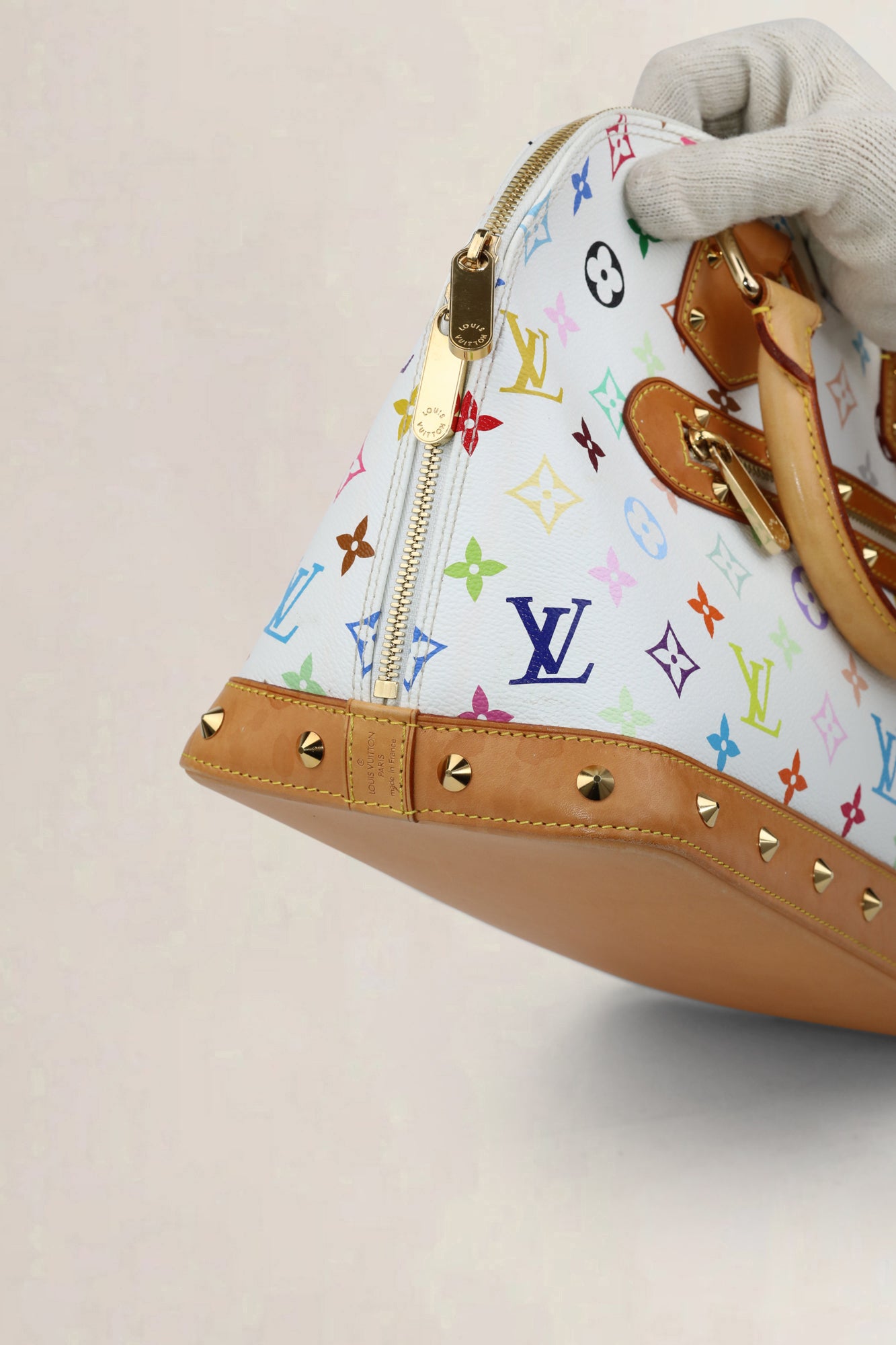 Louis Vuitton White Monogram Multicolore Alma PM Handbag