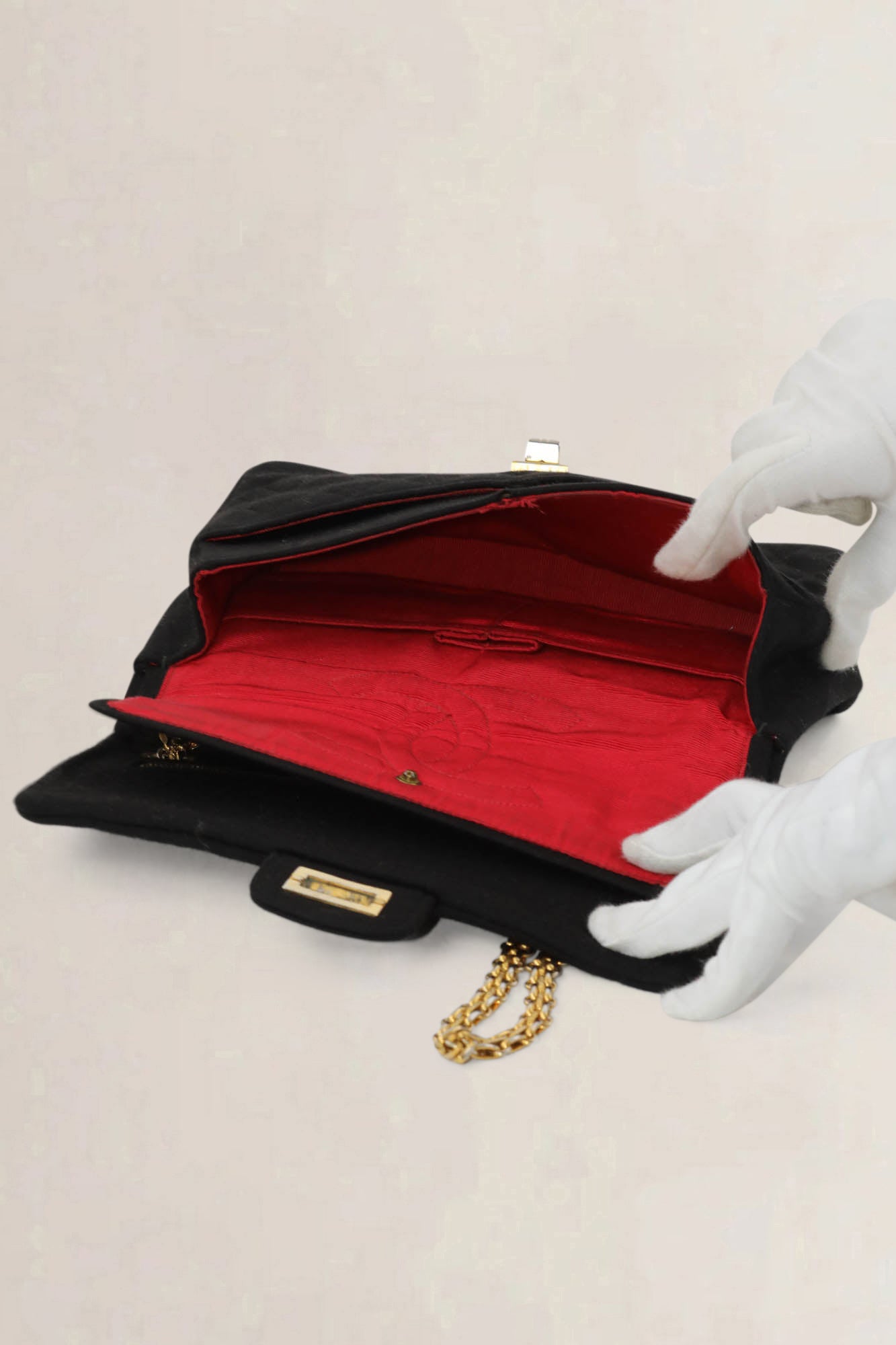 Chanel Vintage Black Cloth Shoulder Bag