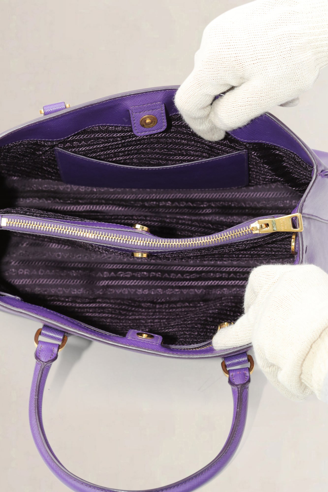 Prada Purple Saffiano Leather Medium Crossbody Bag