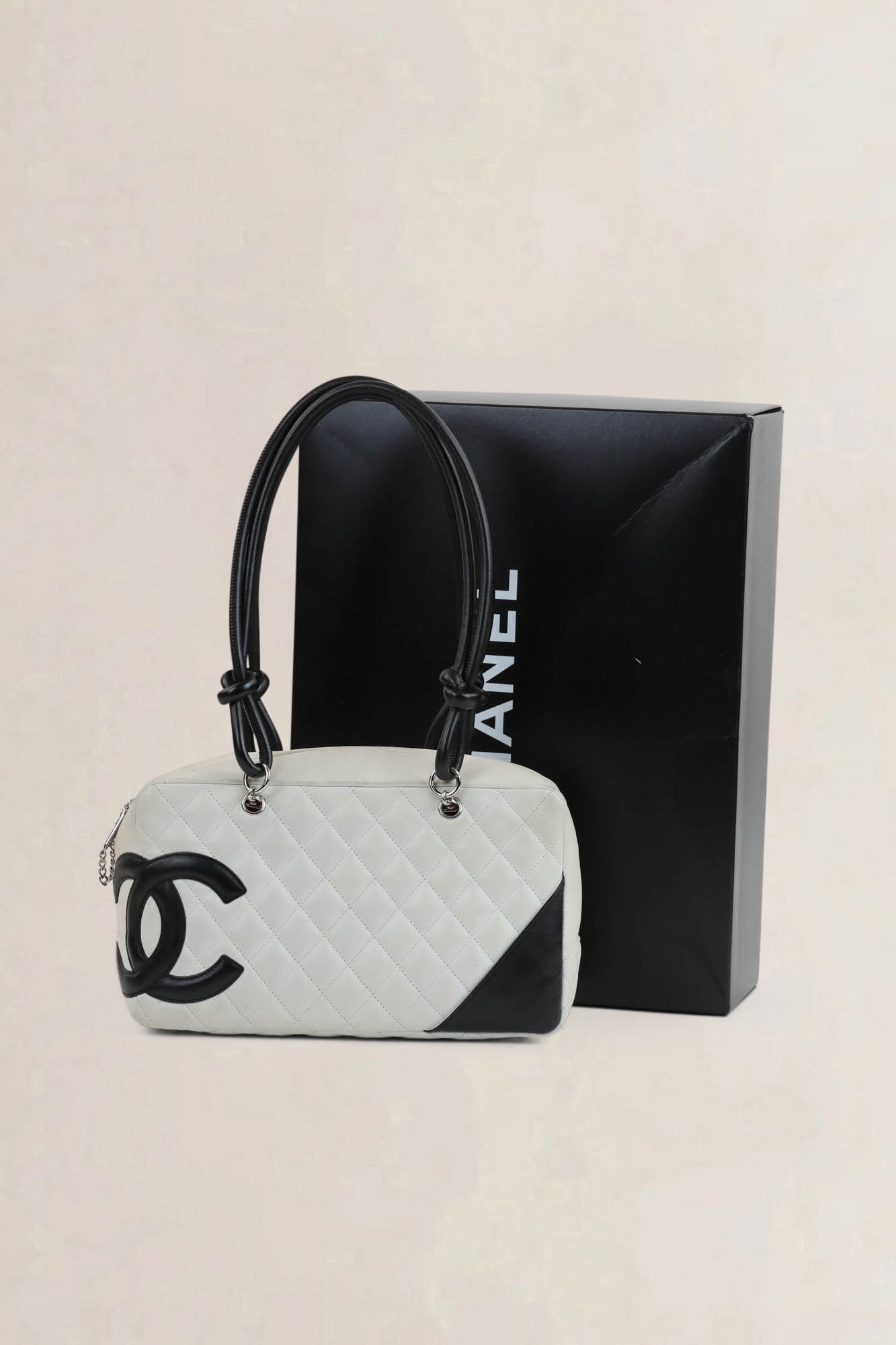 Chanel Black/White Quilted Cambon Shoulder Bag
