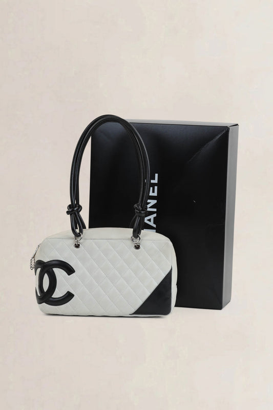 Chanel Black/White Quilted Cambon Shoulder Bag