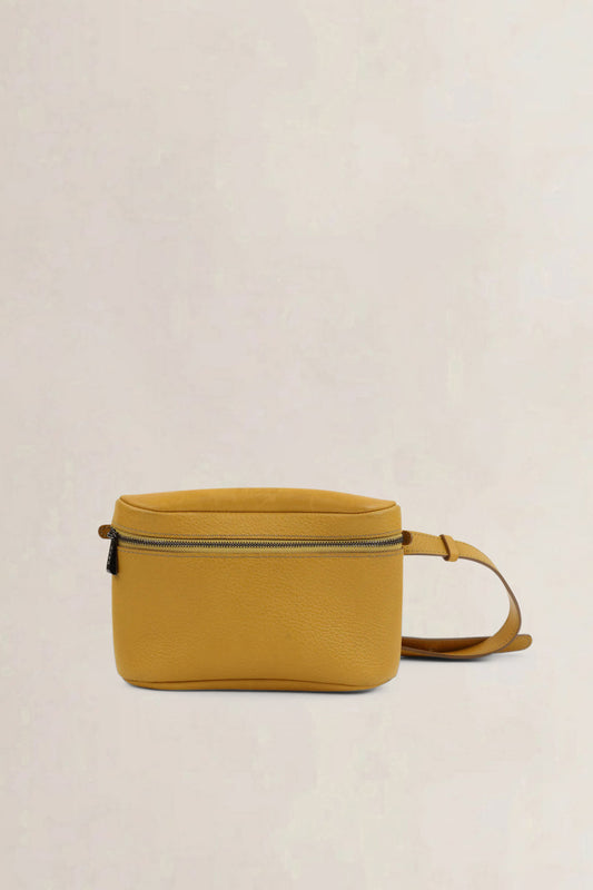 Deux De Delvaux Yellow Leather Belt Bag