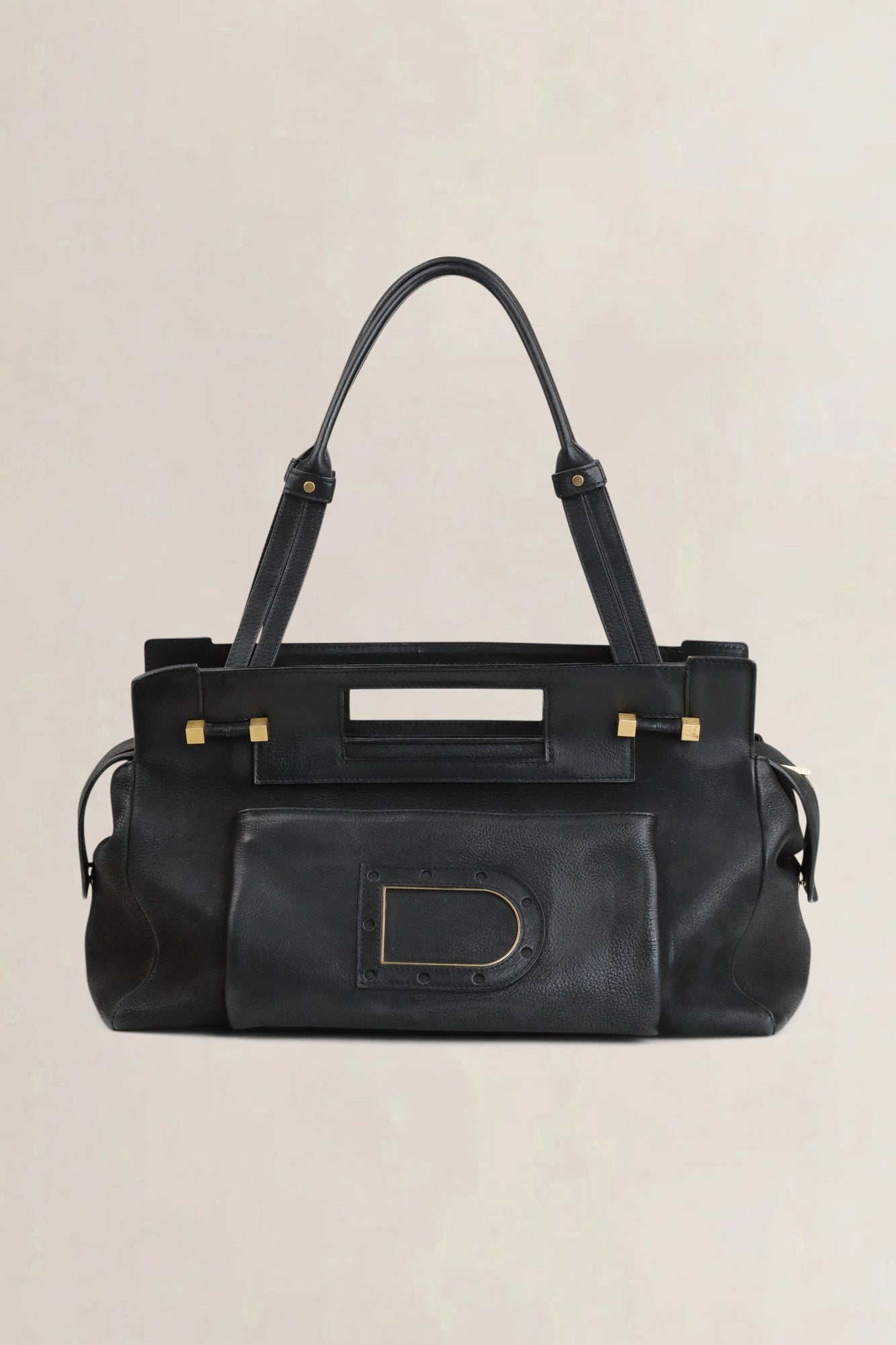 Delvaux Black Leather Benjamin Shoulder Bag