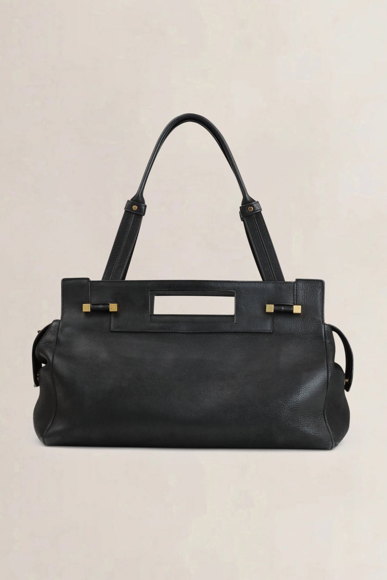 Delvaux Black Leather Benjamin Shoulder Bag