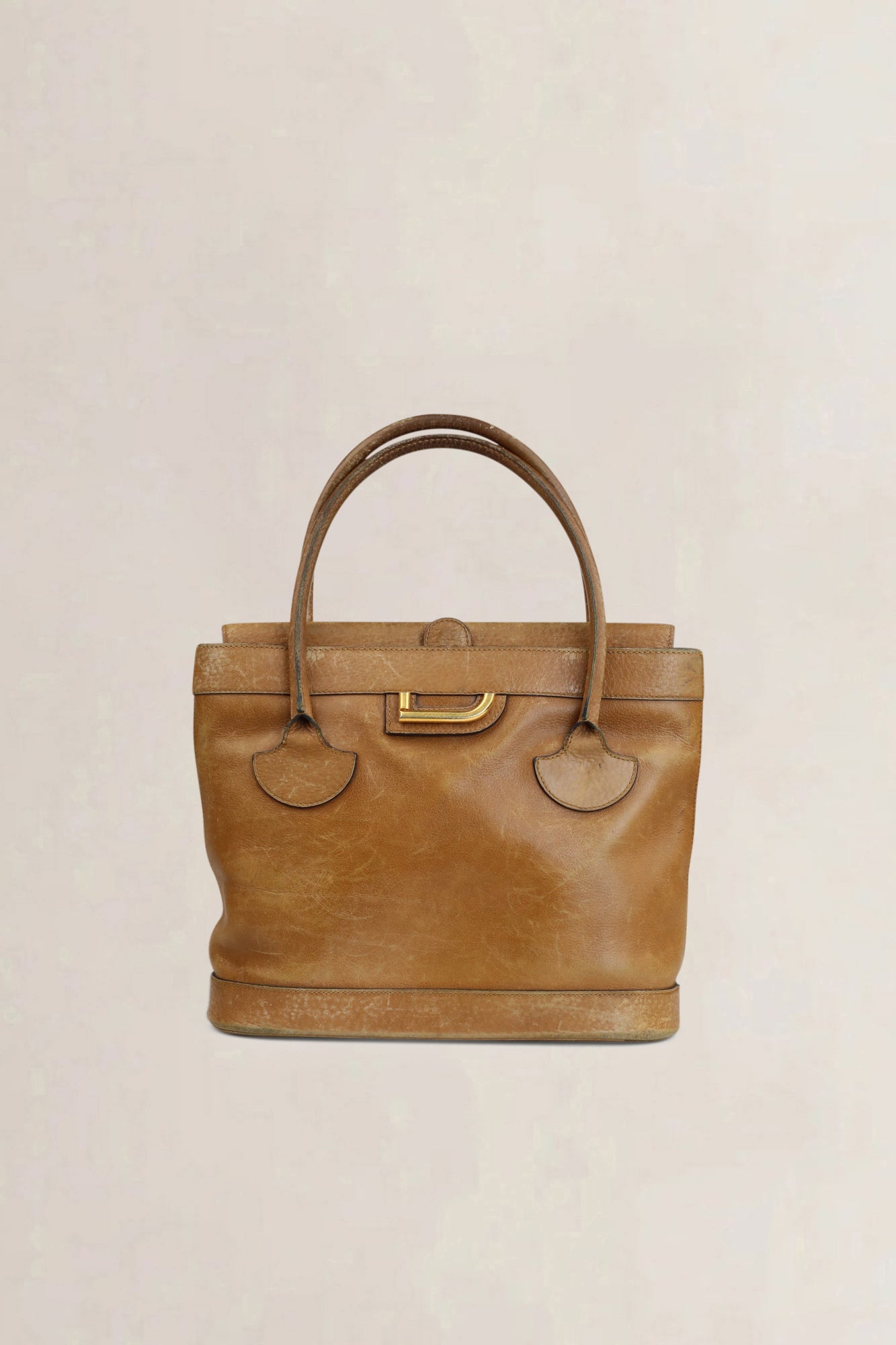 Delvaux Camel Top Handle Bag