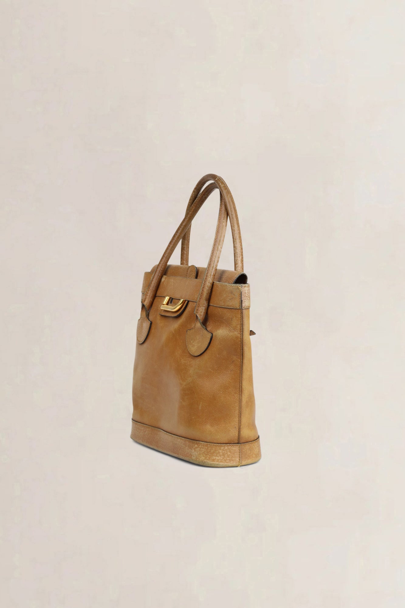 Delvaux Camel Top Handle Bag