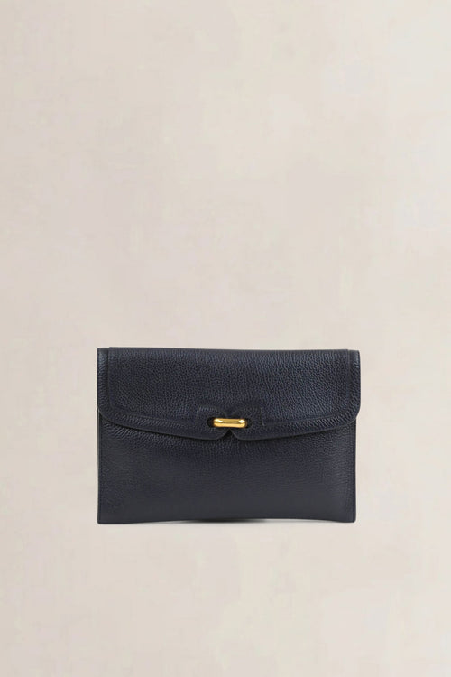 Delvaux Blue Leather Clutch