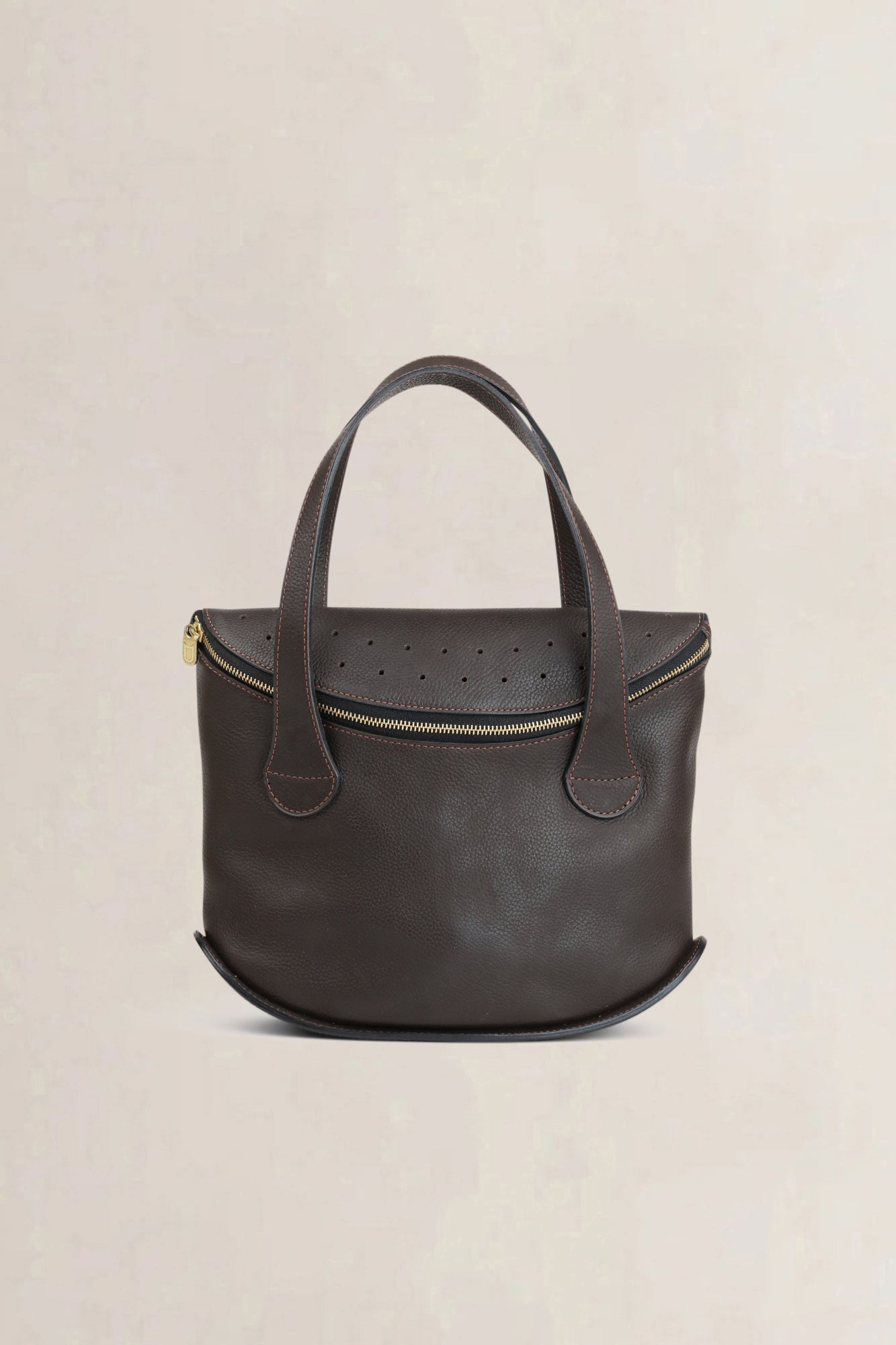 Delvaux Brown Leather Songe Top Handle Bag