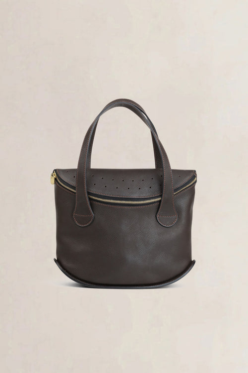 Delvaux Brown Leather Songe Top Handle Bag