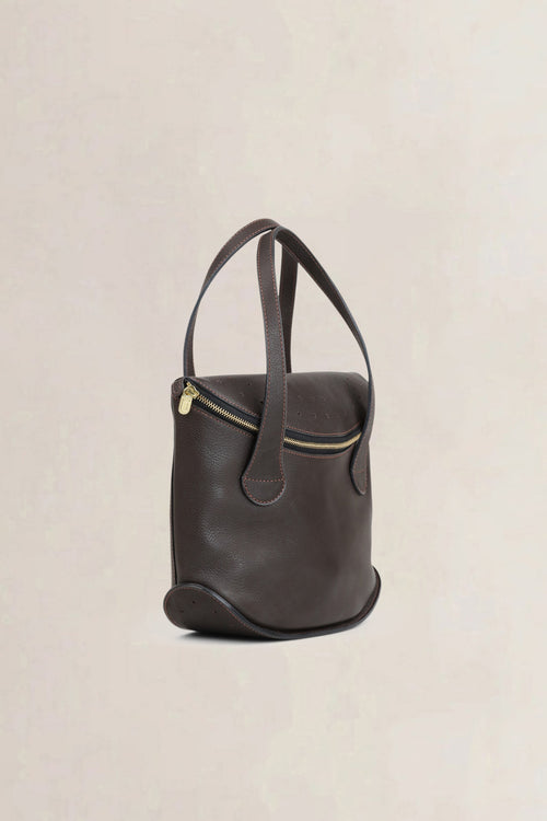 Delvaux Brown Leather Songe Top Handle Bag