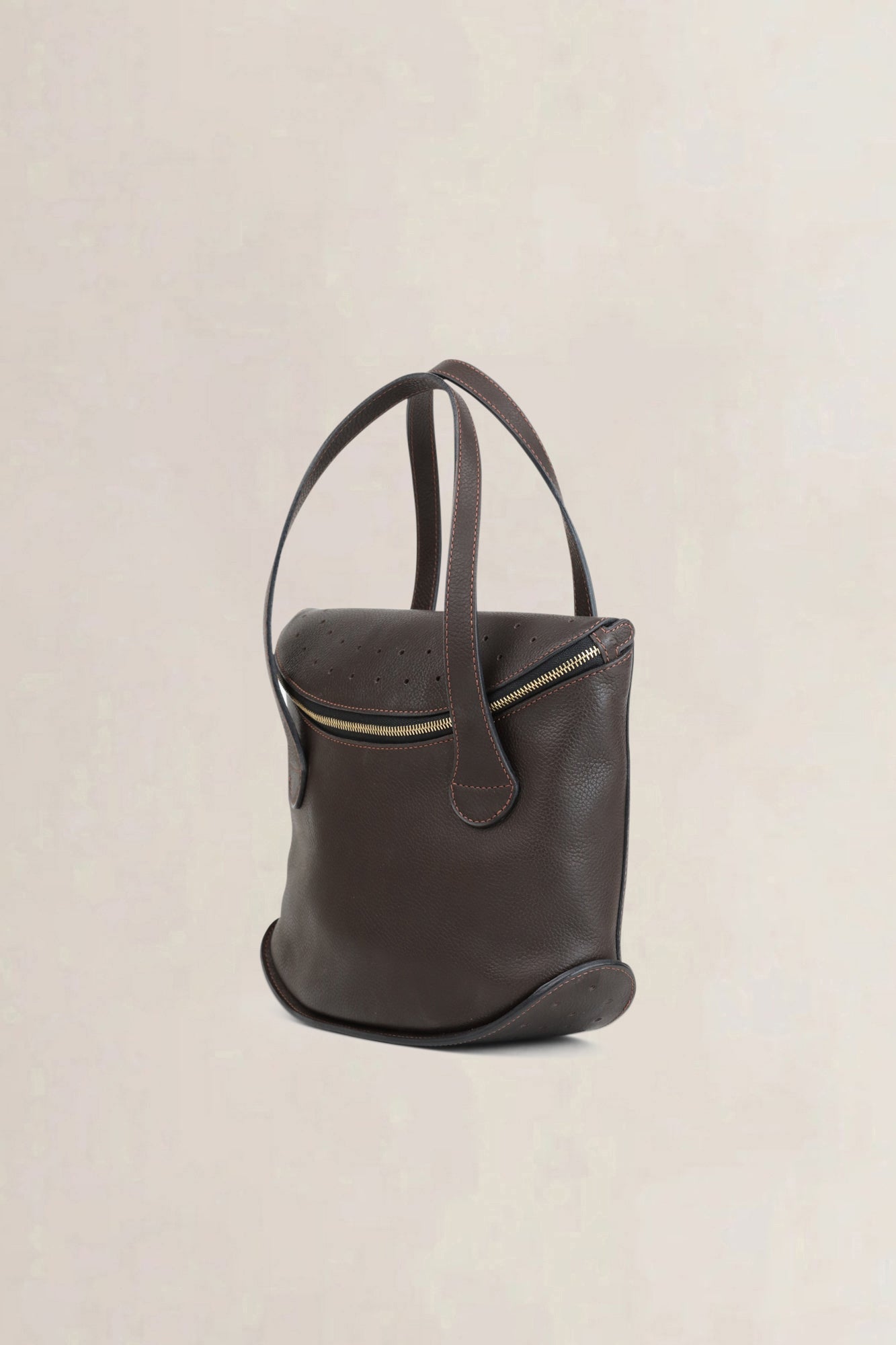 Delvaux Brown Leather Songe Top Handle Bag