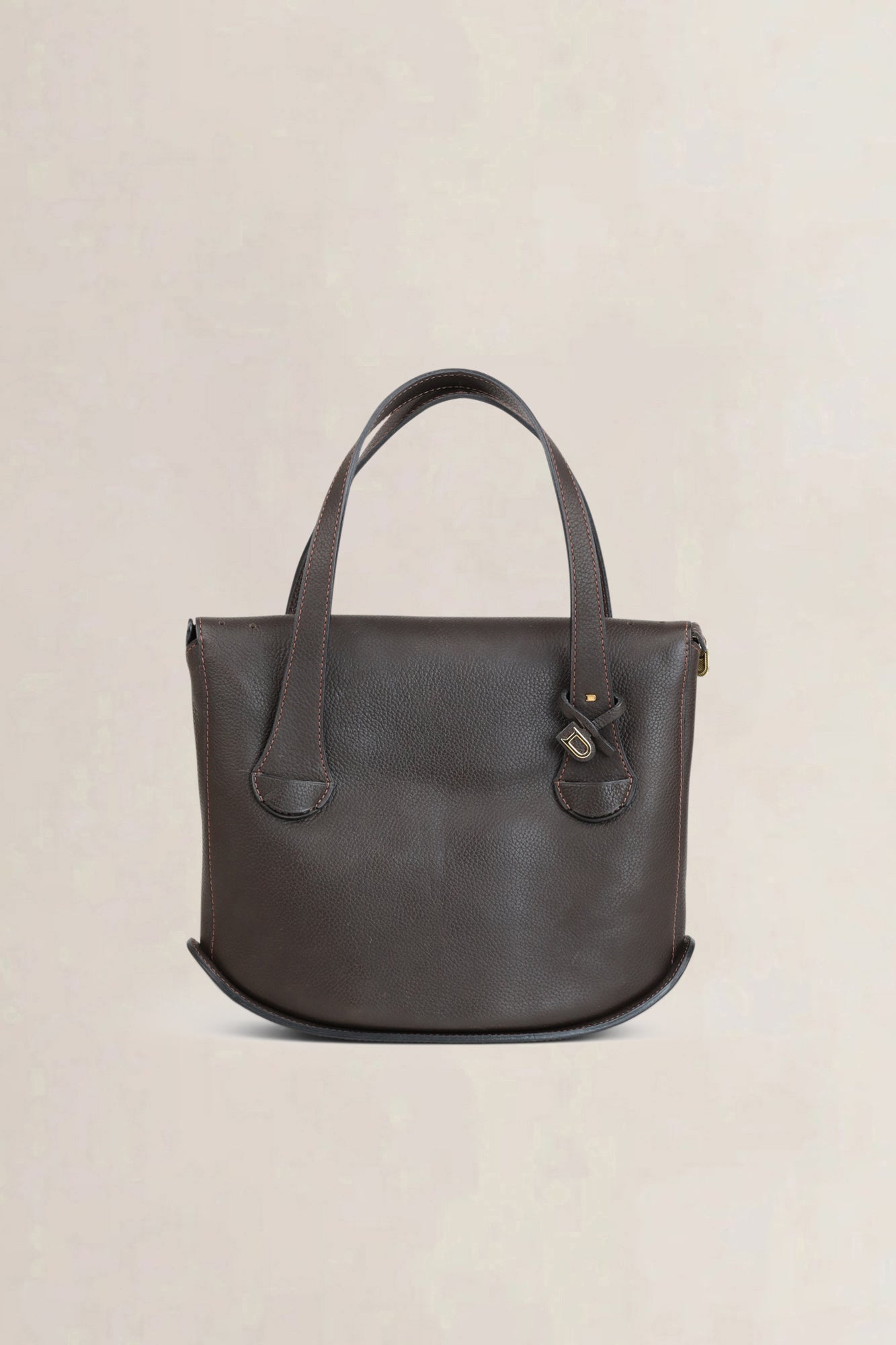 Delvaux Brown Leather Songe Top Handle Bag