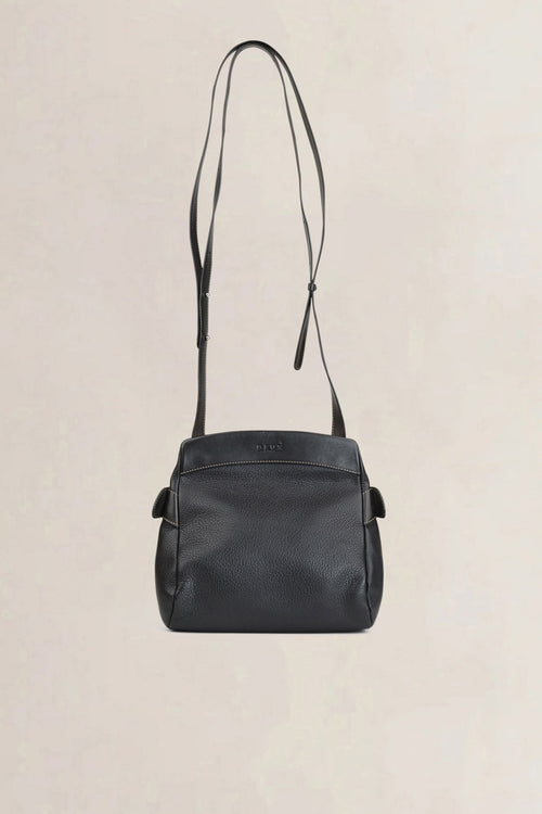 Deux de Delvaux Black Leather Quarante-Neuf Frégate Crossbody Bag