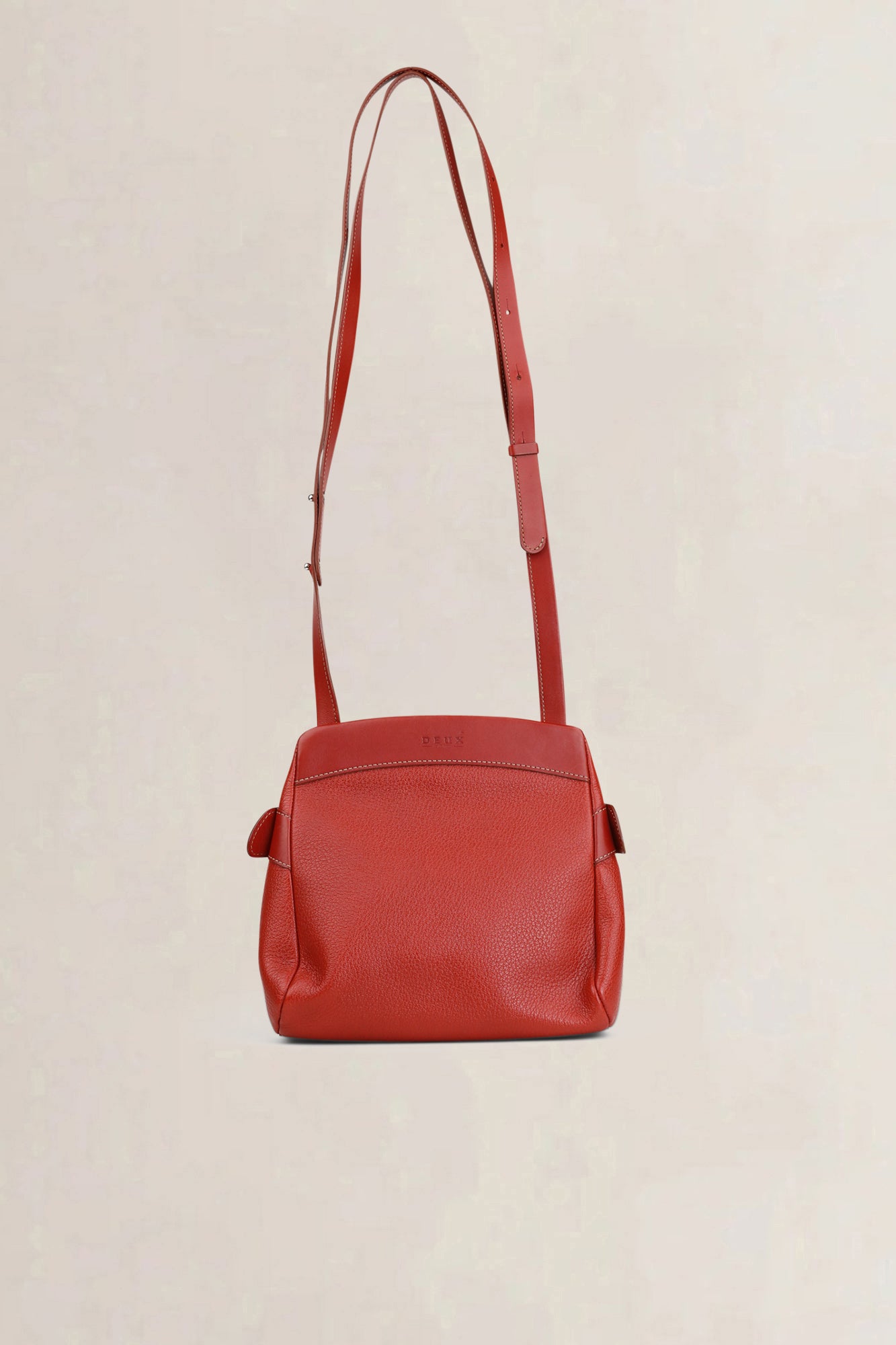 Deux de Delvaux Red Leather Quarante-Neuf Frégate Crossbody Bag