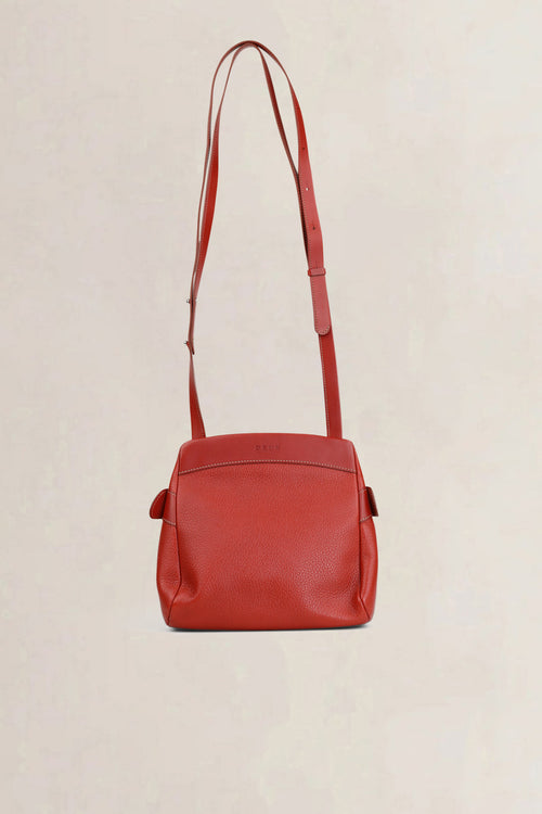 Deux de Delvaux Red Leather Quarante-Neuf Frégate Crossbody Bag