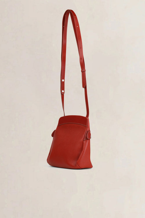 Deux de Delvaux Red Leather Quarante-Neuf Frégate Crossbody Bag