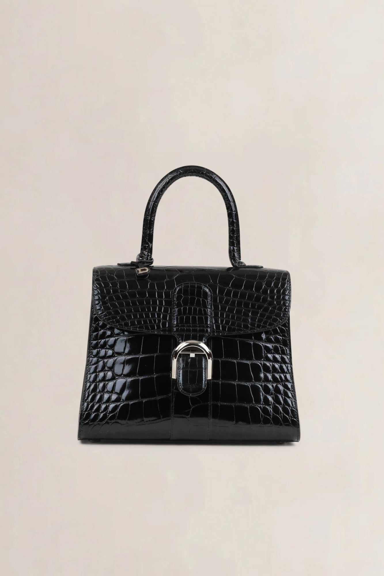 Delvaux Brillant Black Crocodile MM Crossbody Bag