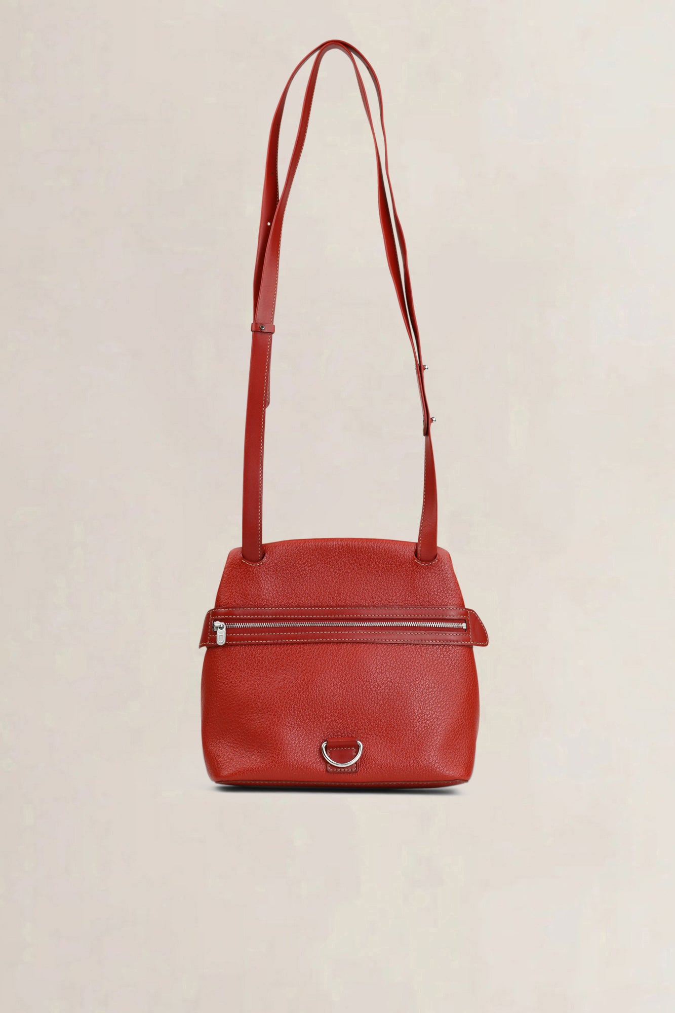 Deux de Delvaux Red Leather Quarante-Neuf Frégate Crossbody Bag