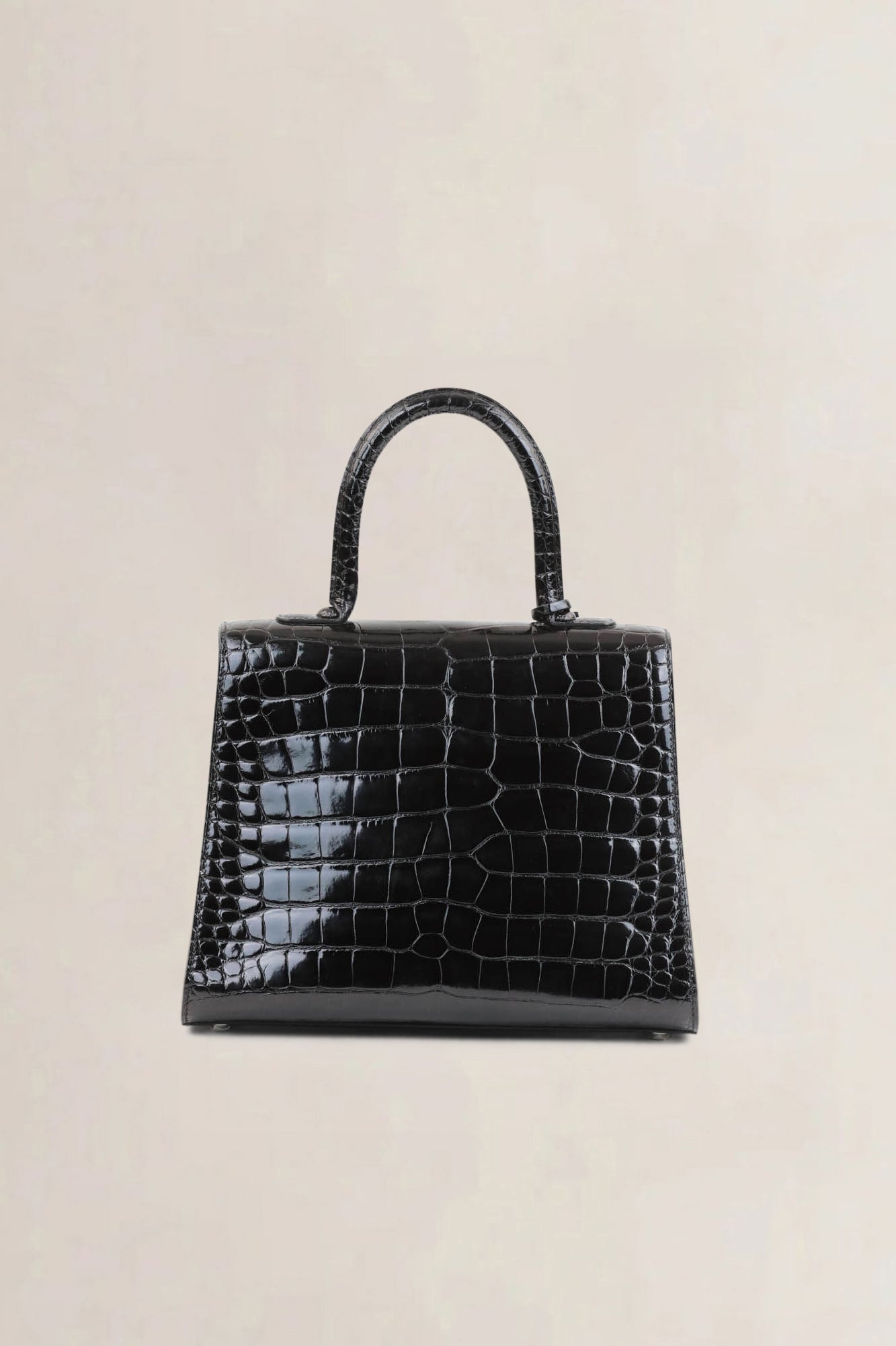 Delvaux Brillant Black Crocodile MM Crossbody Bag