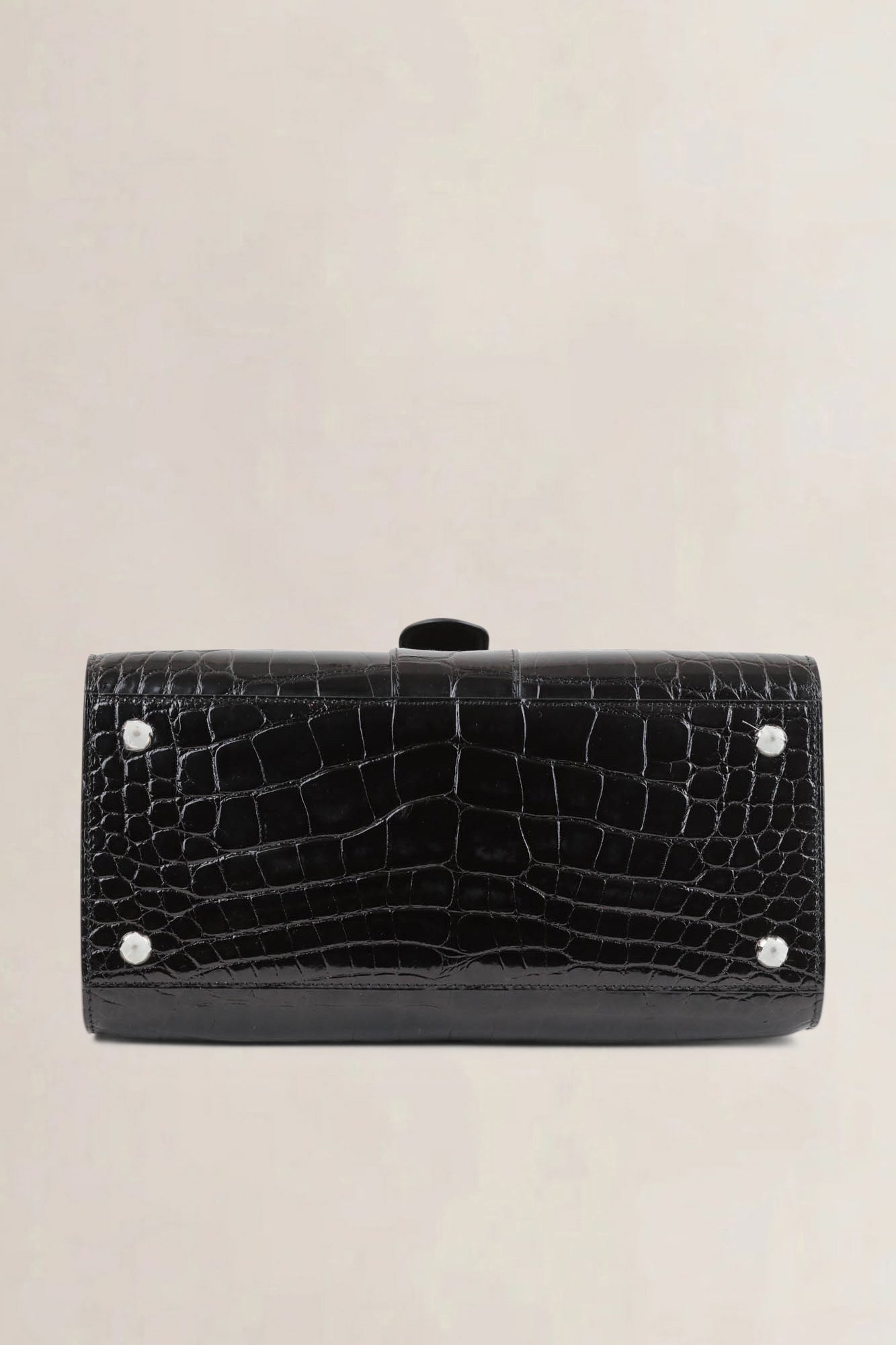 Delvaux Brillant Black Crocodile MM Crossbody Bag