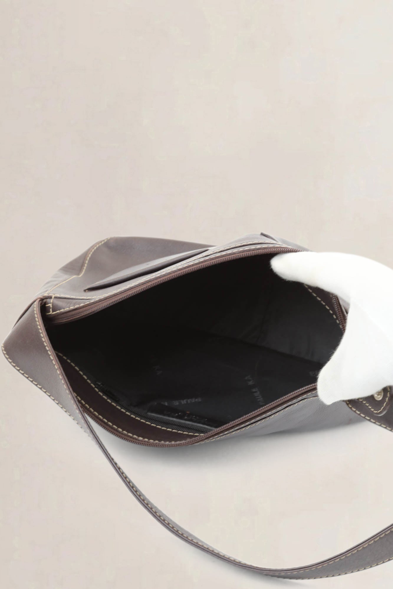 Paule Ka Brown Leather Shoulder Bag