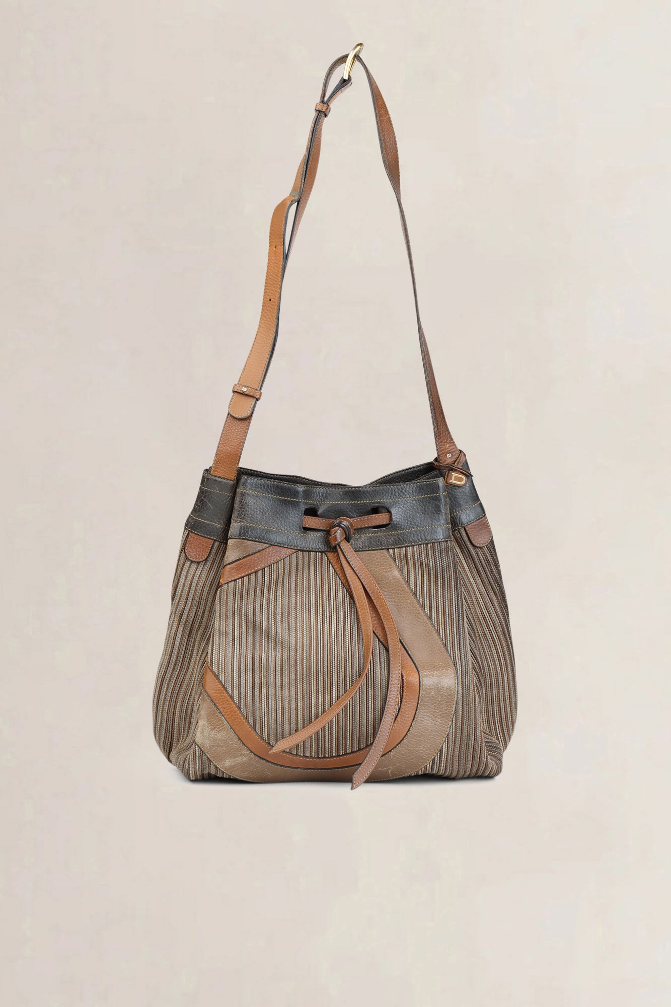 Delvaux Brown Toile De Cuir Desert Crossbody Bag