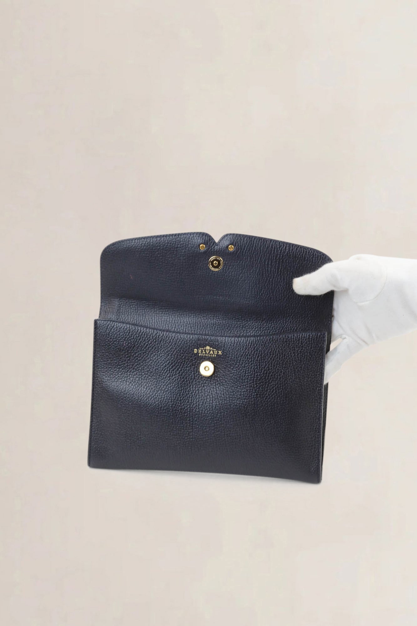 Delvaux Blue Leather Clutch