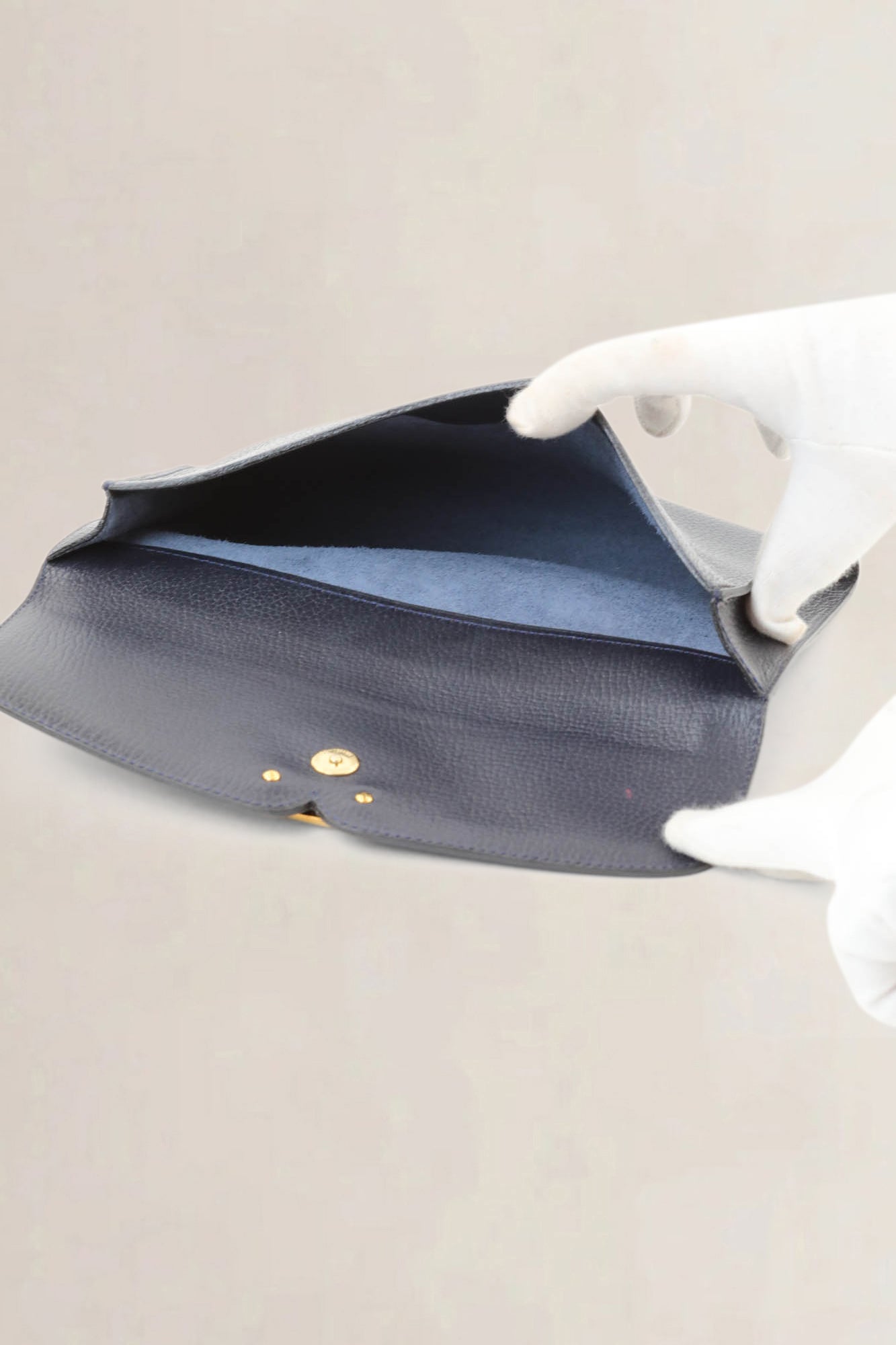 Delvaux Blue Leather Clutch