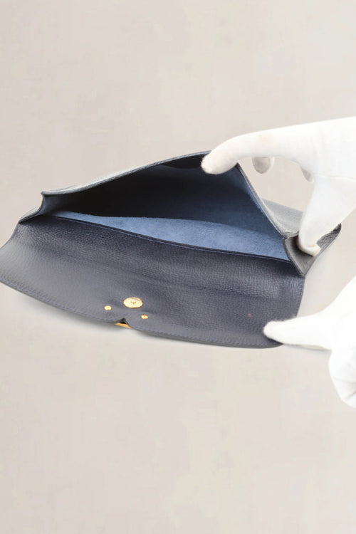 Delvaux Blue Leather Clutch
