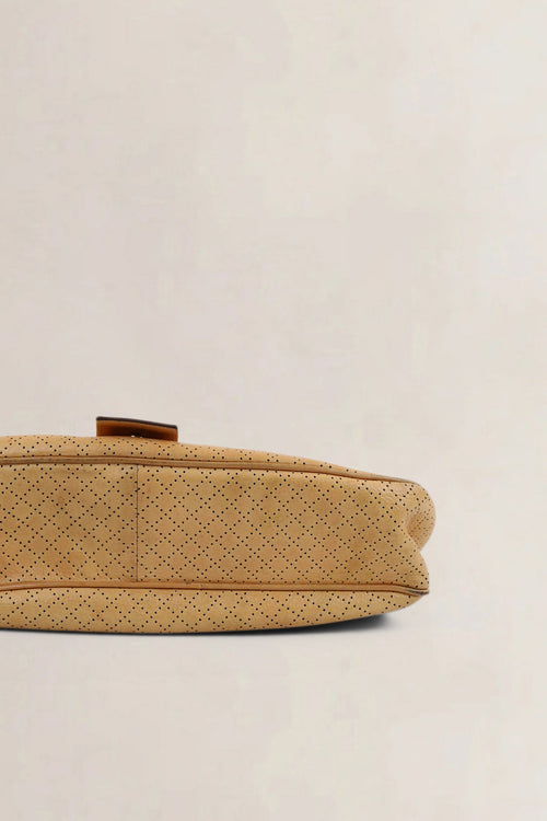 Céline Brown Leather Eyelet Satchel Shoulder Bag