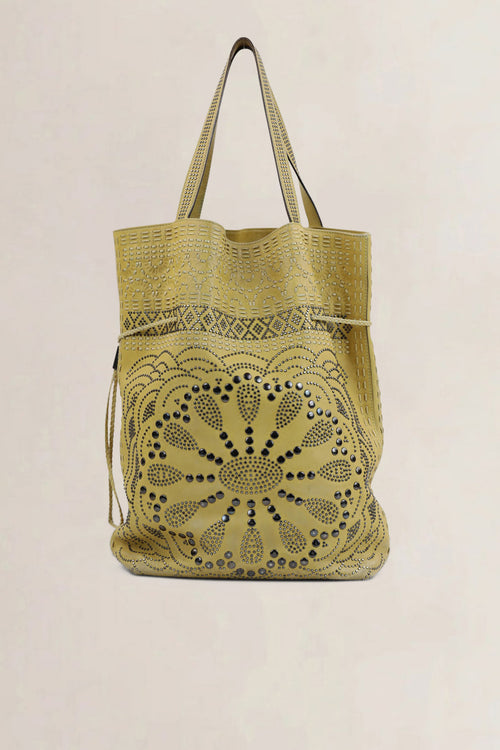 Prada Green Leather Limited Edition Studded Shoulder Bag