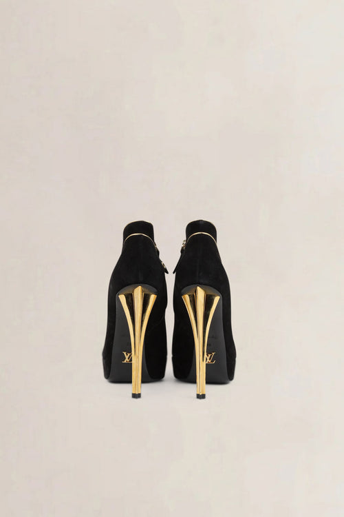 Louis Vuitton Black Suède Première Ankle Boots