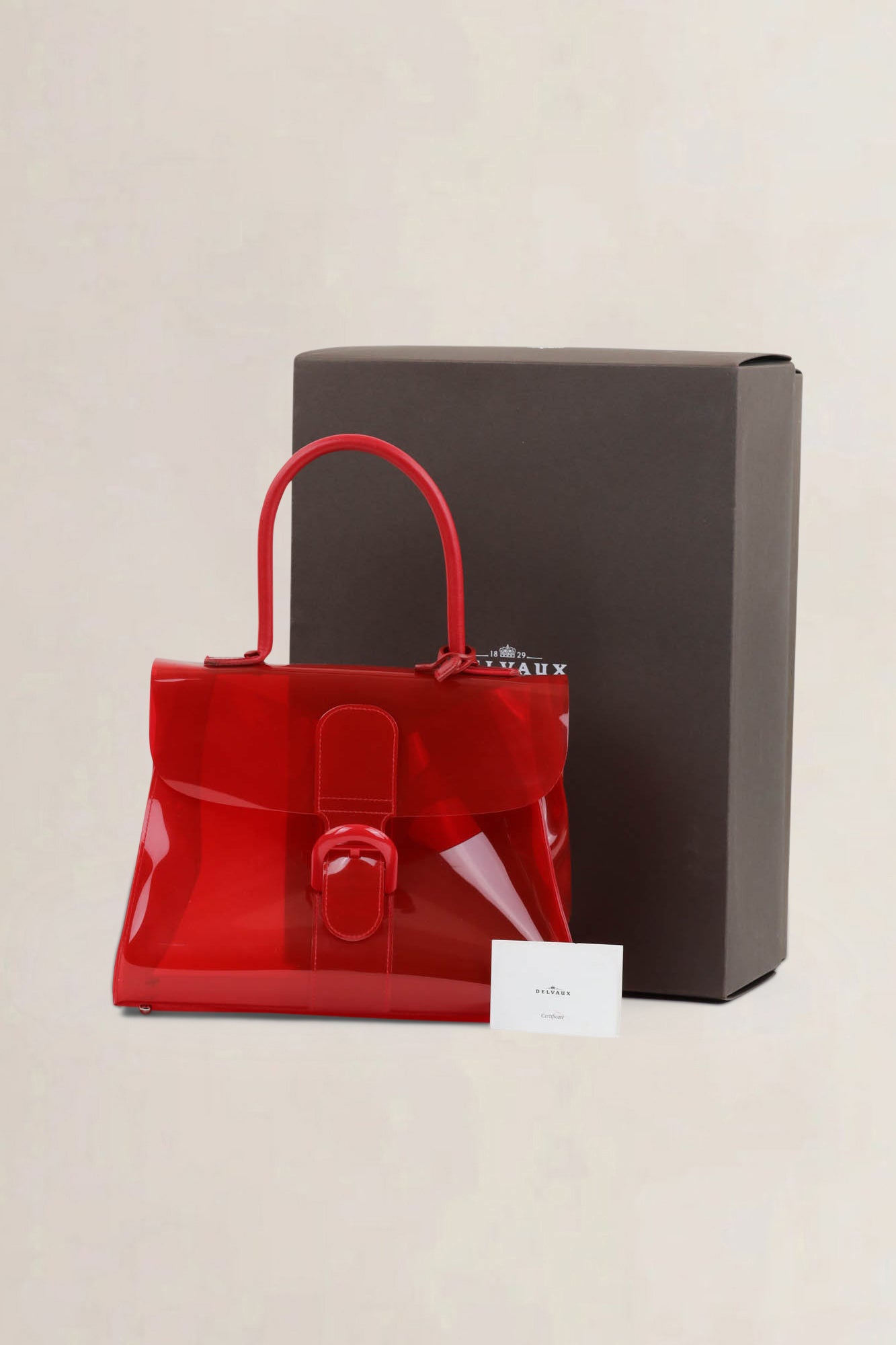 Delvaux Vinyl Chaperon Rouge MM Top Handle Bag