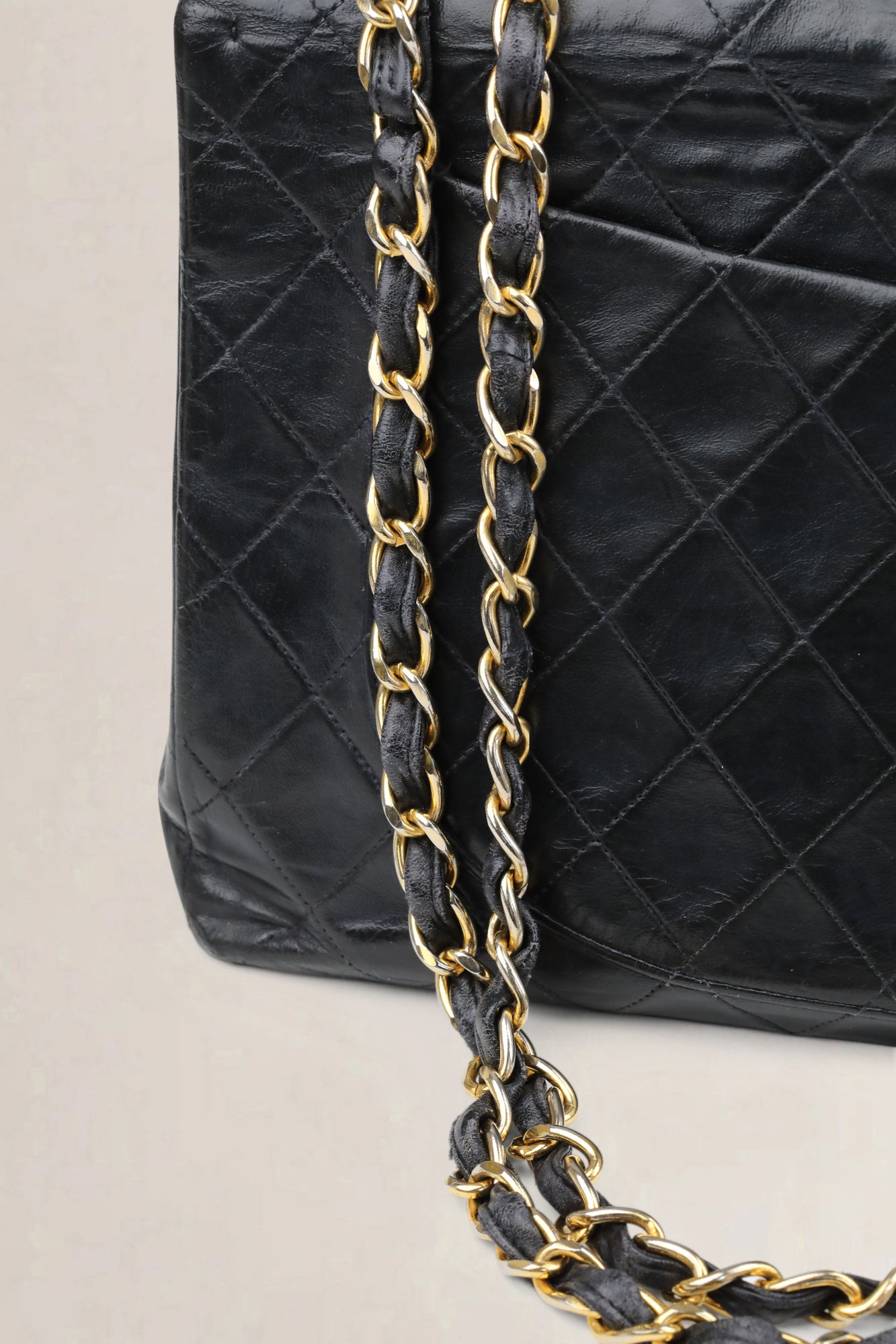 Chanel Zwarte Vintage Maxi Tijdloze Flap Bag