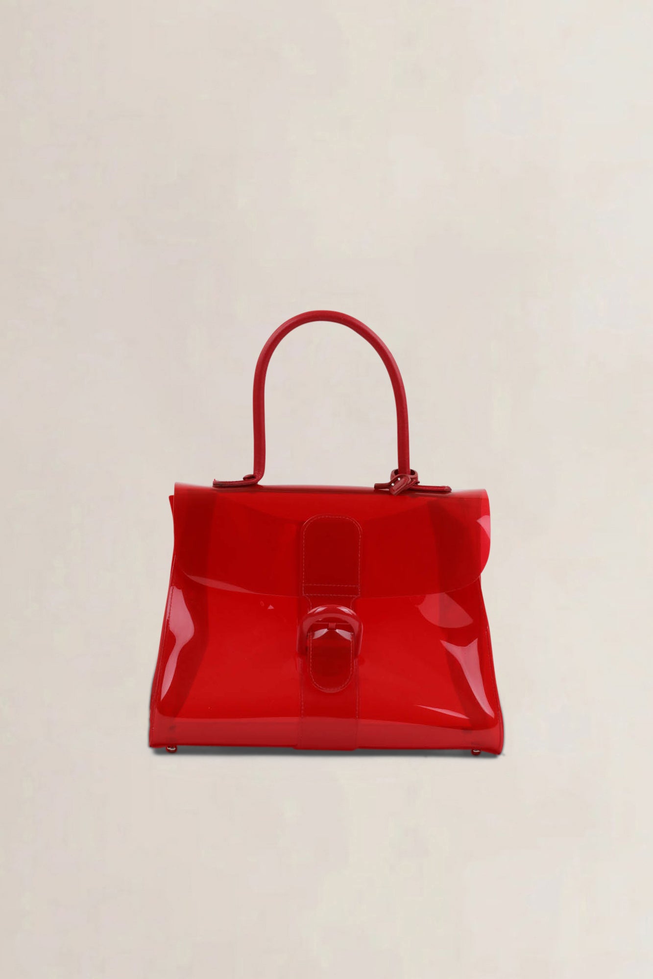 Delvaux Vinyl Chaperon Rouge MM Top Handle Bag