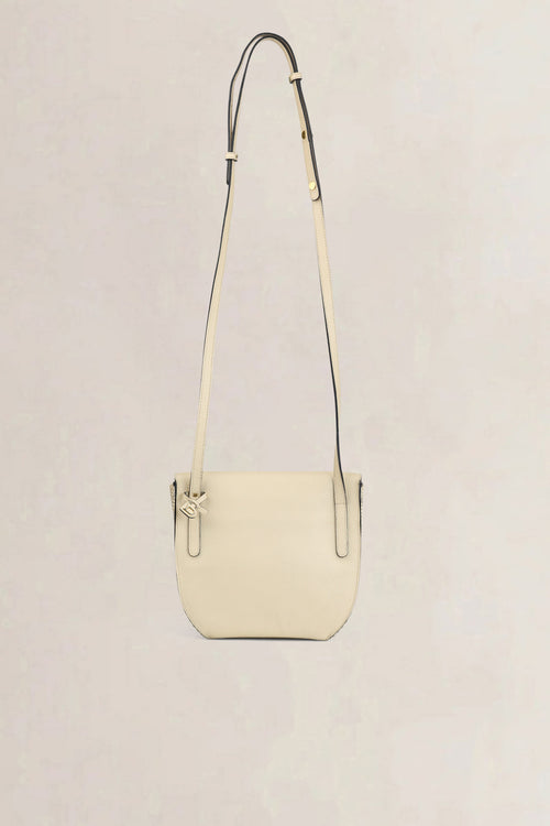 Delvaux Witte Listrac PM Toile De Cuir Crossbody Tas