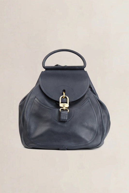 Delvaux Blue Leather Lucifer GM-rugzak