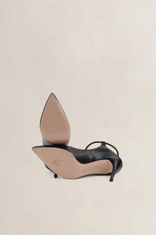 Gianvito Rossi Black Leather Karen Pumps