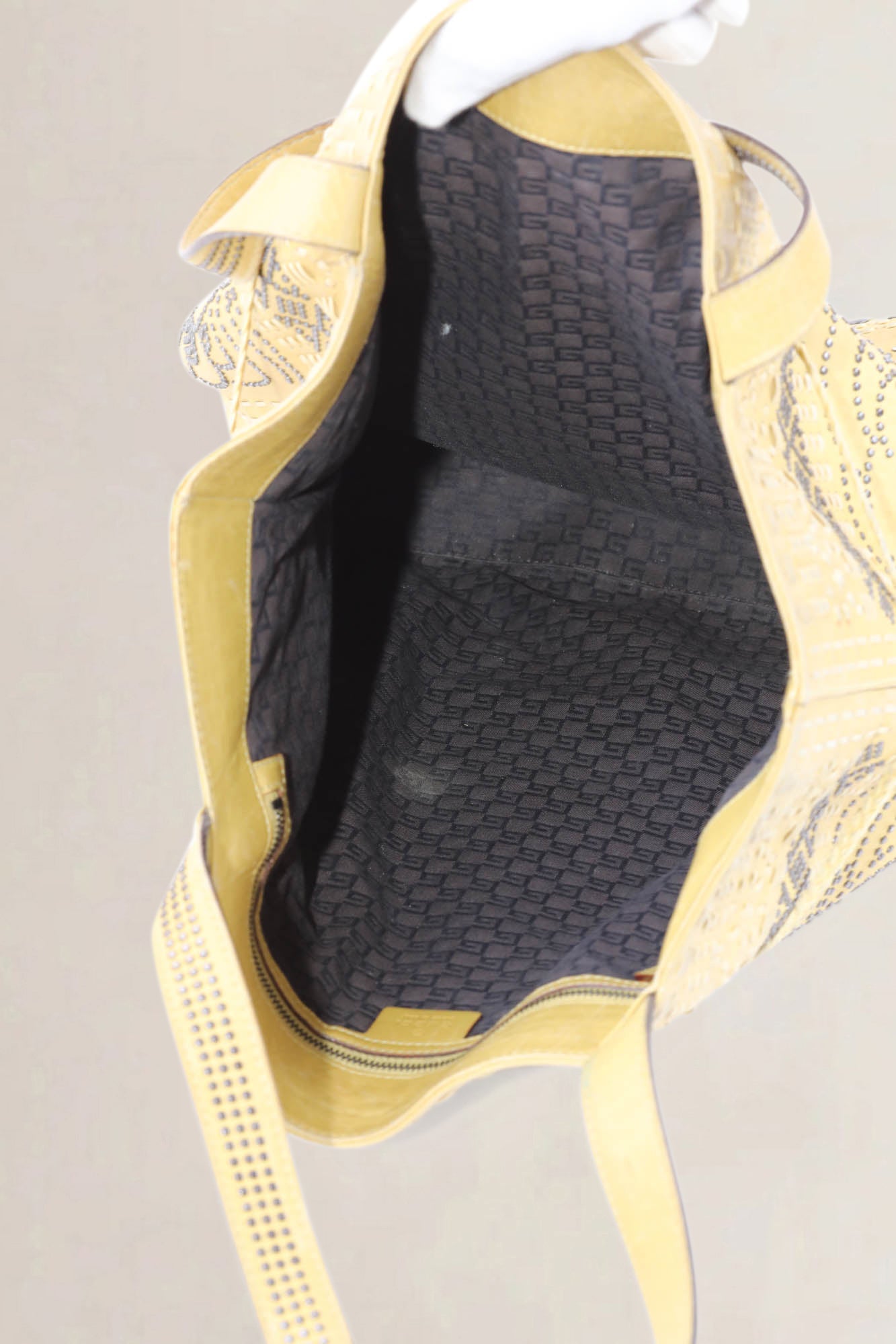 Prada Green Leather Limited Edition Studded Shoulder Bag