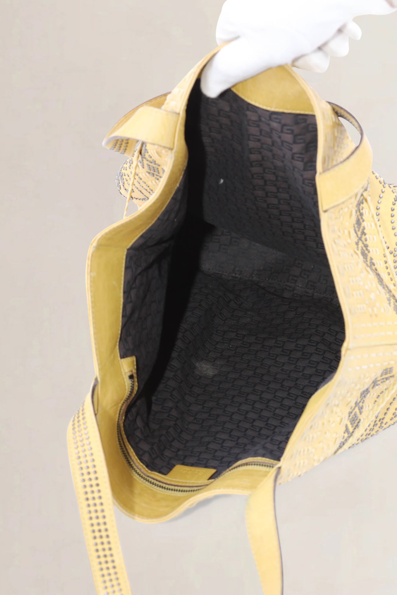 Prada Green Leather Limited Edition Studded Shoulder Bag