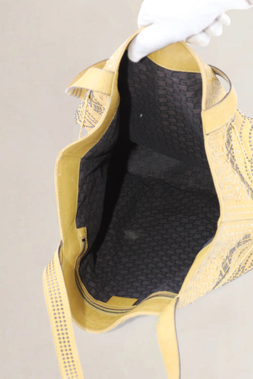 Prada Green Leather Limited Edition Studded Shoulder Bag