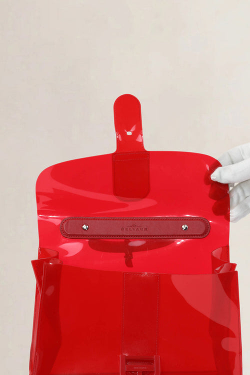 Delvaux Vinyl Chaperon Rouge MM Top Handle Bag