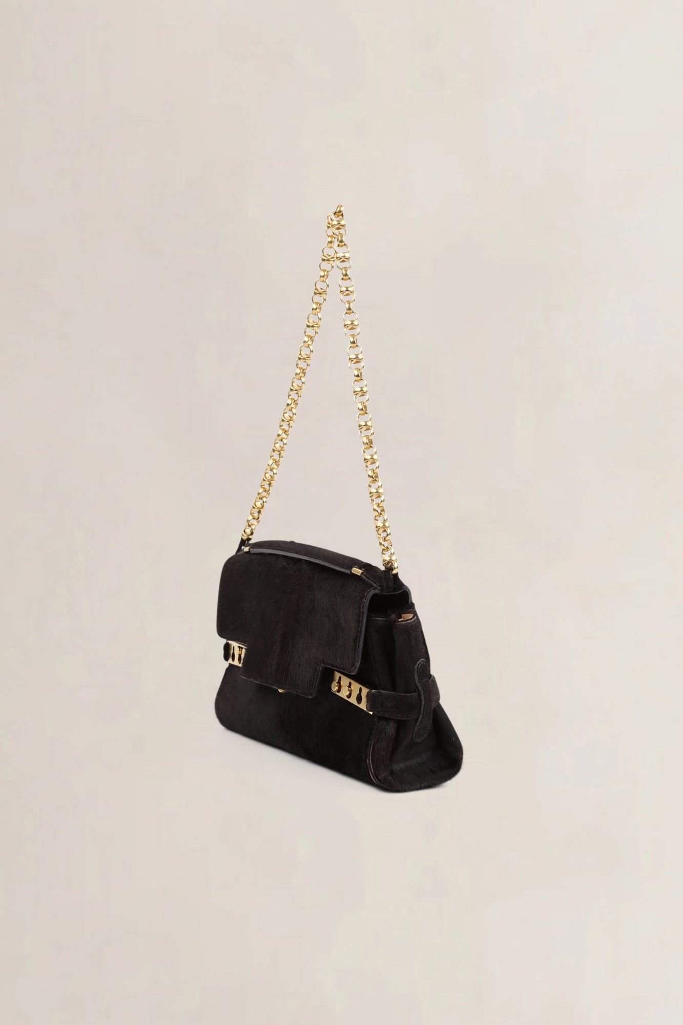 Delvaux Brown Tempête Pony Hair Shoulder Bag