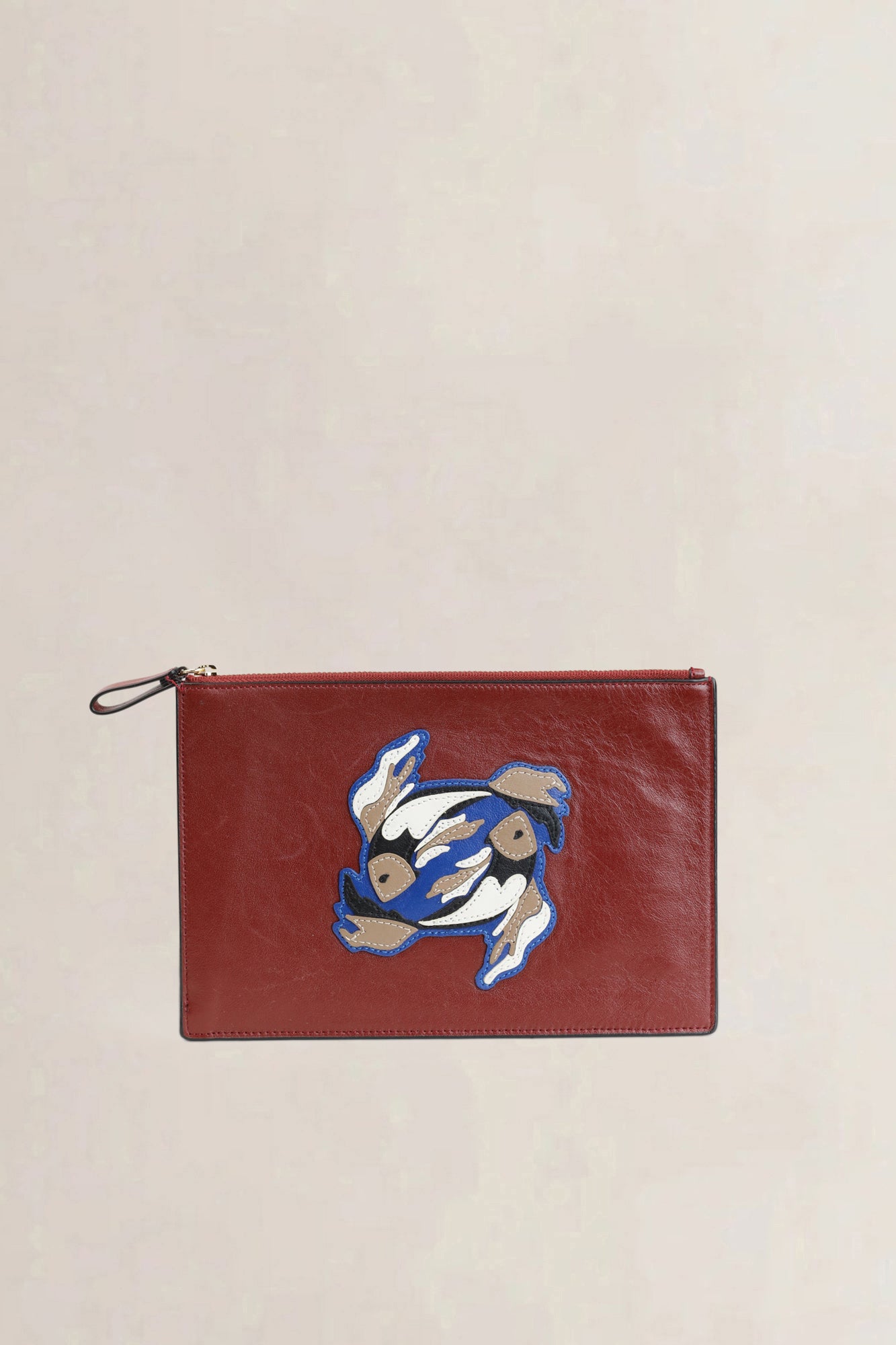 Diane Von Furstenberg Bordeauxrode leren clutch