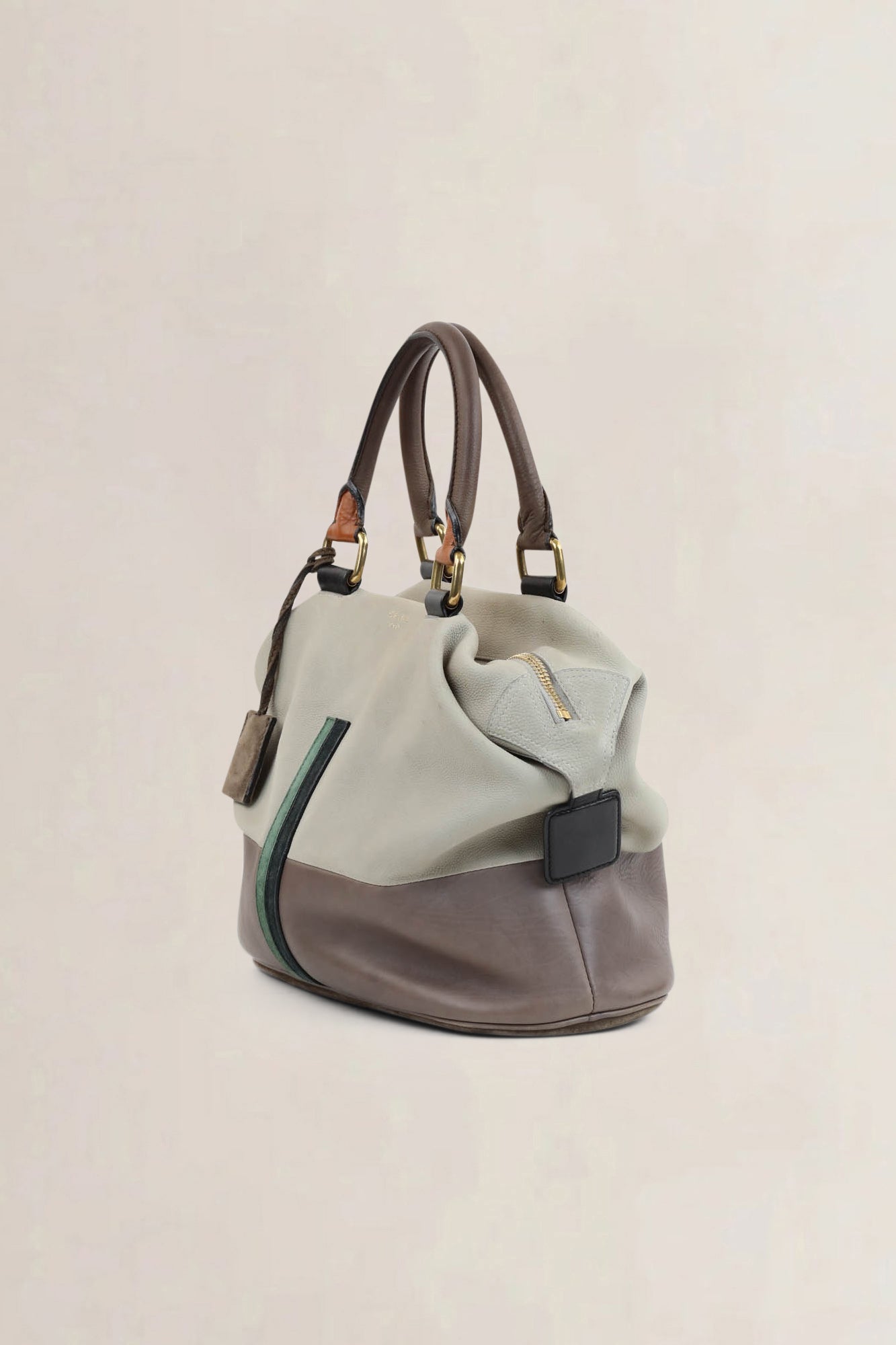 Céline Two Tone Top Handle Bag