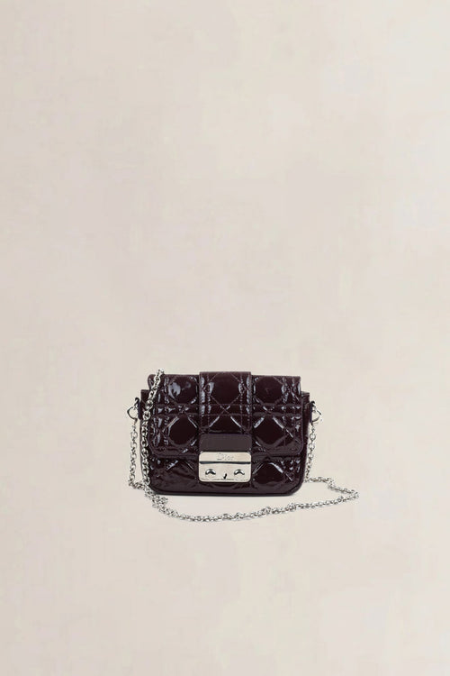 Christian Dior Burgundy Cannage Patent Leather Crossbody Bag