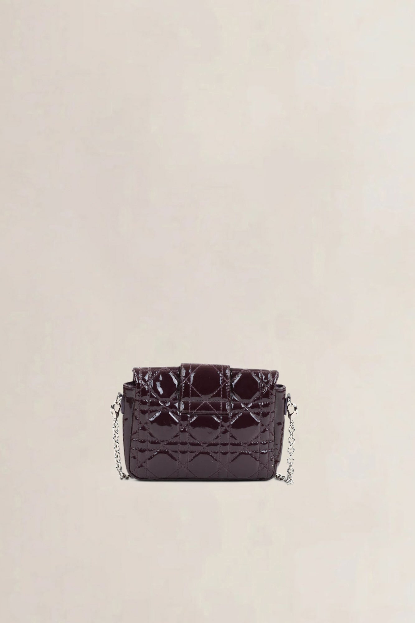 Christian Dior Burgundy Cannage Patent Leather Crossbody Bag