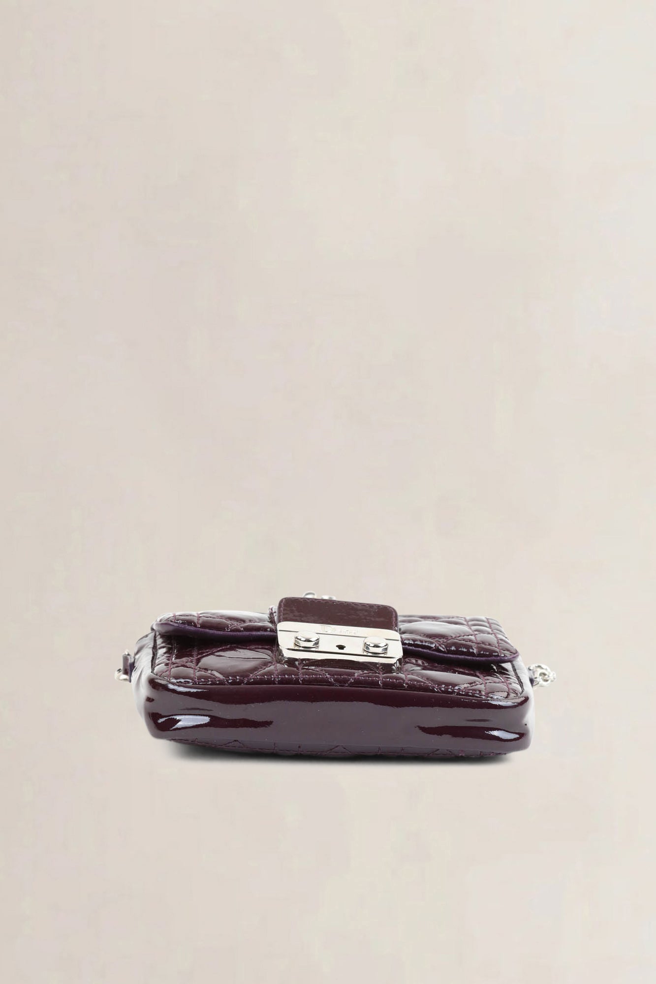 Christian Dior Burgundy Cannage Patent Leather Crossbody Bag