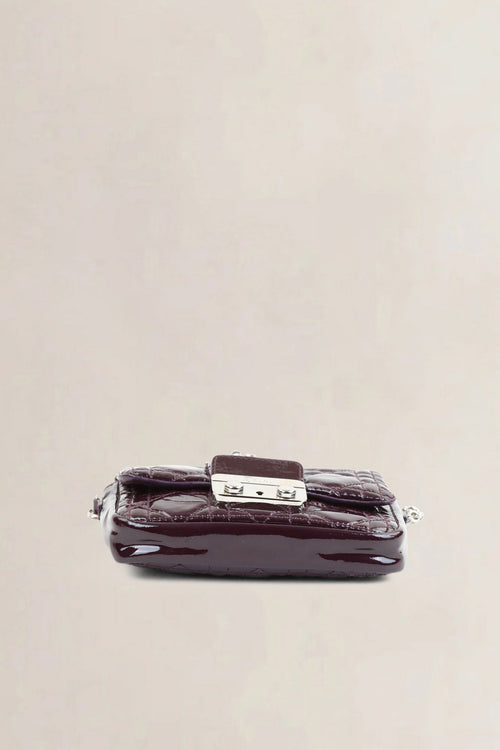 Christian Dior Burgundy Cannage Patent Leather Crossbody Bag